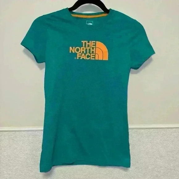 The North Face T-Shirt Teal Orange XS for Women - Picture 1 of 8